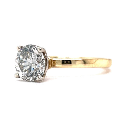 1.94 Round Brilliant Diamond Engagement Ring in 14k Yellow Gold