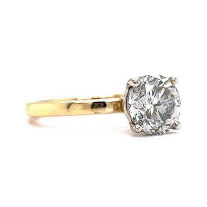 1.94 Round Brilliant Diamond Engagement Ring in 14k Yellow Gold