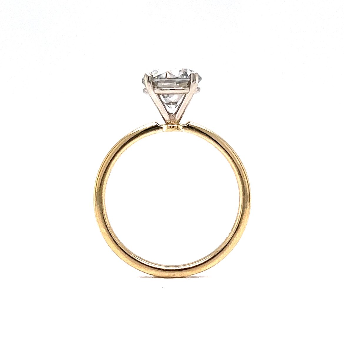 1.94 Round Brilliant Diamond Engagement Ring in 14k Yellow Gold