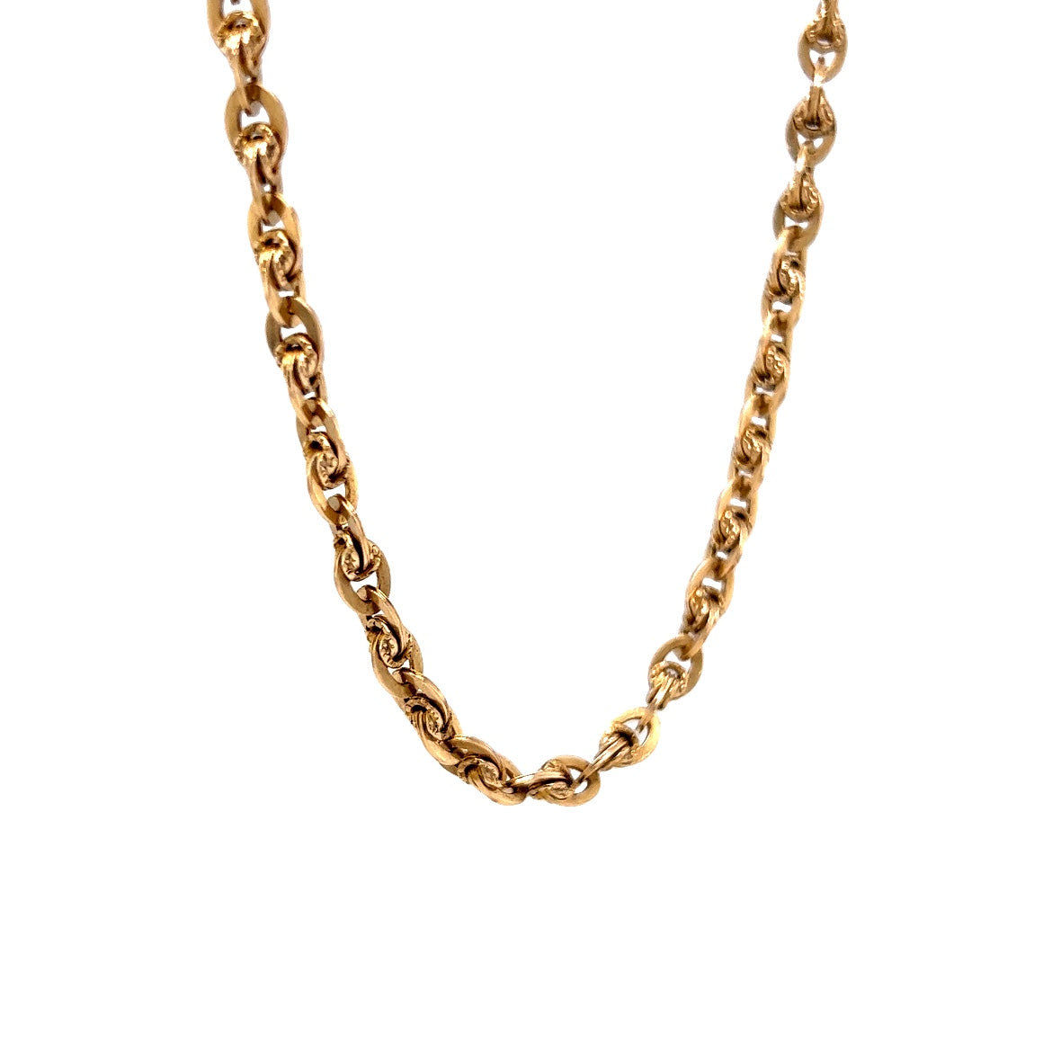 Antique Victorian Chain Necklace in 14k Yellow Gold