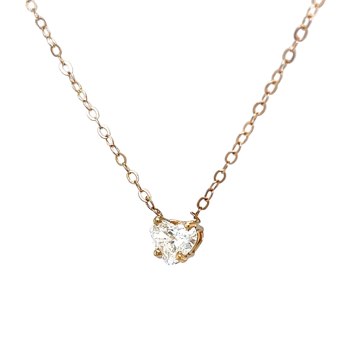 .77 Heart Pendant Necklace in 14k Yellow Gold