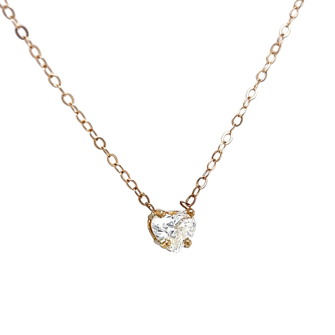 .77 Heart Pendant Necklace in 14k Yellow Gold