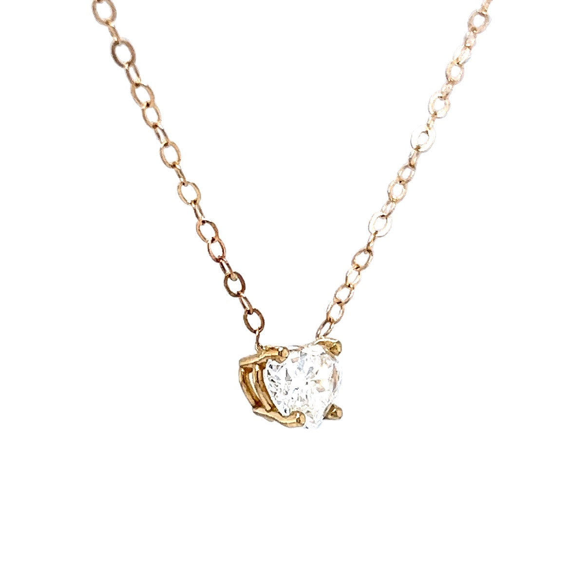 .95 Diamond Heart Pendant Necklace in 14k Yellow Gold