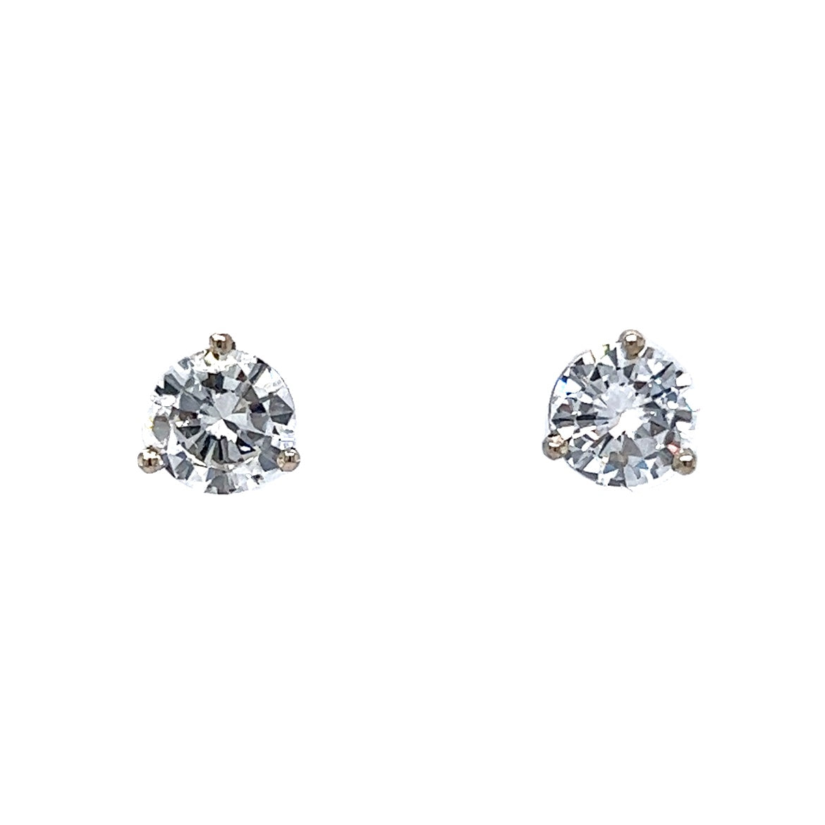 1.52 Round Brilliant Diamond Stud Earrings in 14k White Gold