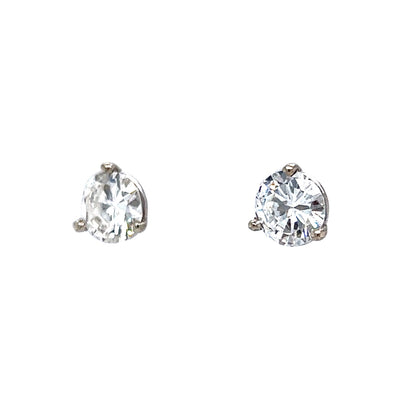 1.52 Round Brilliant Diamond Stud Earrings in 14k White Gold