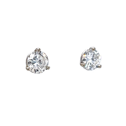 1.52 Round Brilliant Diamond Stud Earrings in 14k White Gold