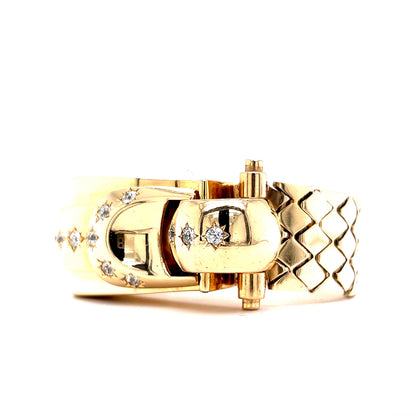 Vintage 1950's Diamond Watch Bracelet in 14k Yellow Gold