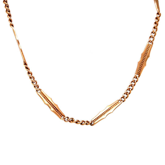 Vintage Victorian Chain 22 Inches in 14k Rose Gold