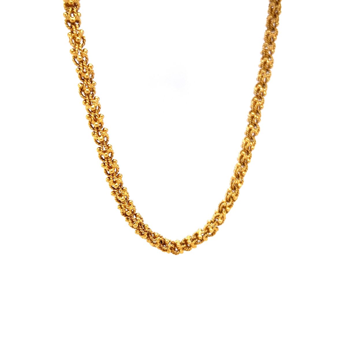 20" Textured Necklace in 18k Yellow Gold