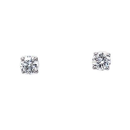 Stud Earrings w/ Round Brilliant Cut Diamonds in 14k