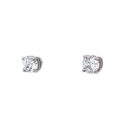 Stud Earrings w/ Round Brilliant Cut Diamonds in 14k