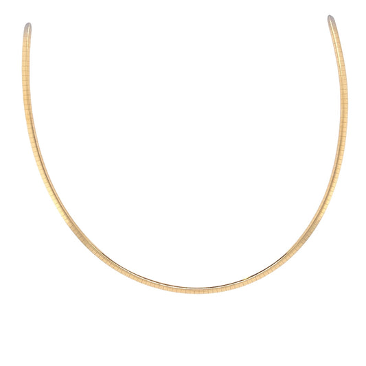 Smooth Yellow Gold Necklace 18 inches in 14k