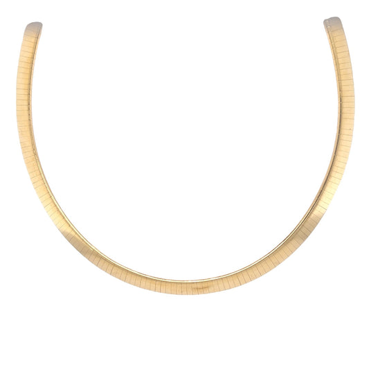 Mid-Century Omega Necklace in 14k Yellow Gold