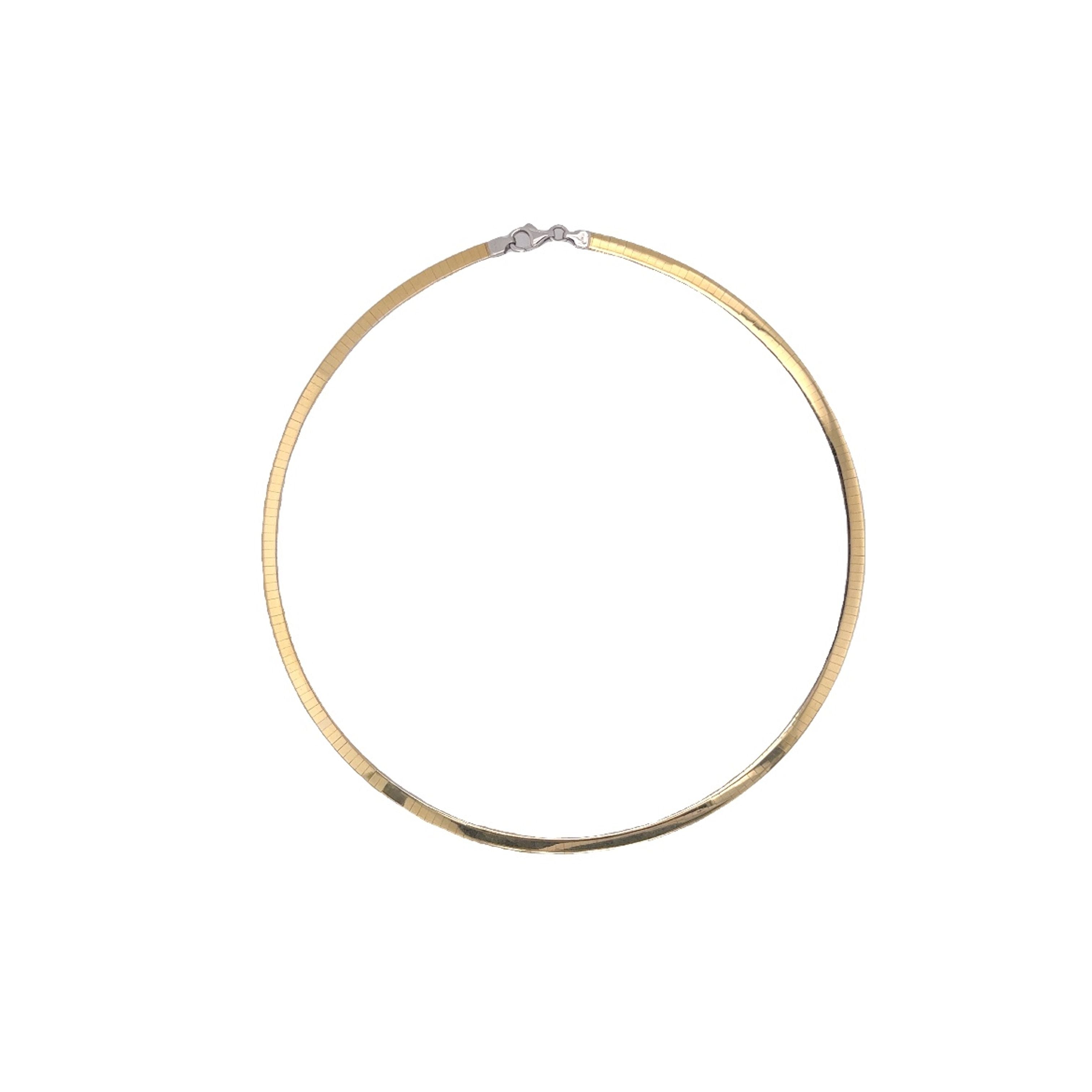 Italian 2mm Reversible Omega Necklace in Two-Tone Sterling Silver |  Ross-Simons