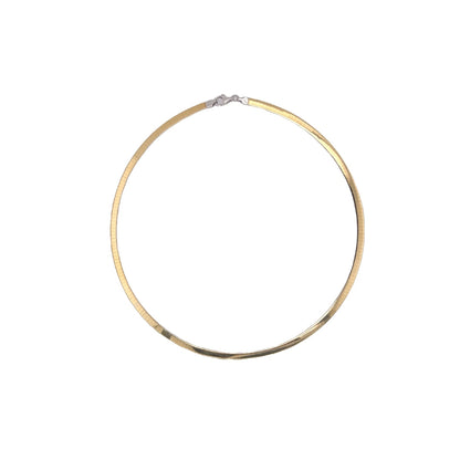 Two-Tone Reversible Omega Necklace in 14k Gold