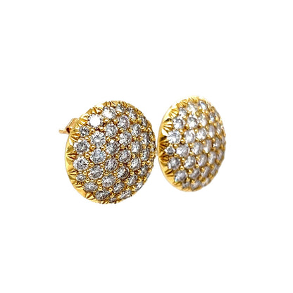 Kurt Wayne Pave Diamond Stud Earrings in 18k Yellow Gold