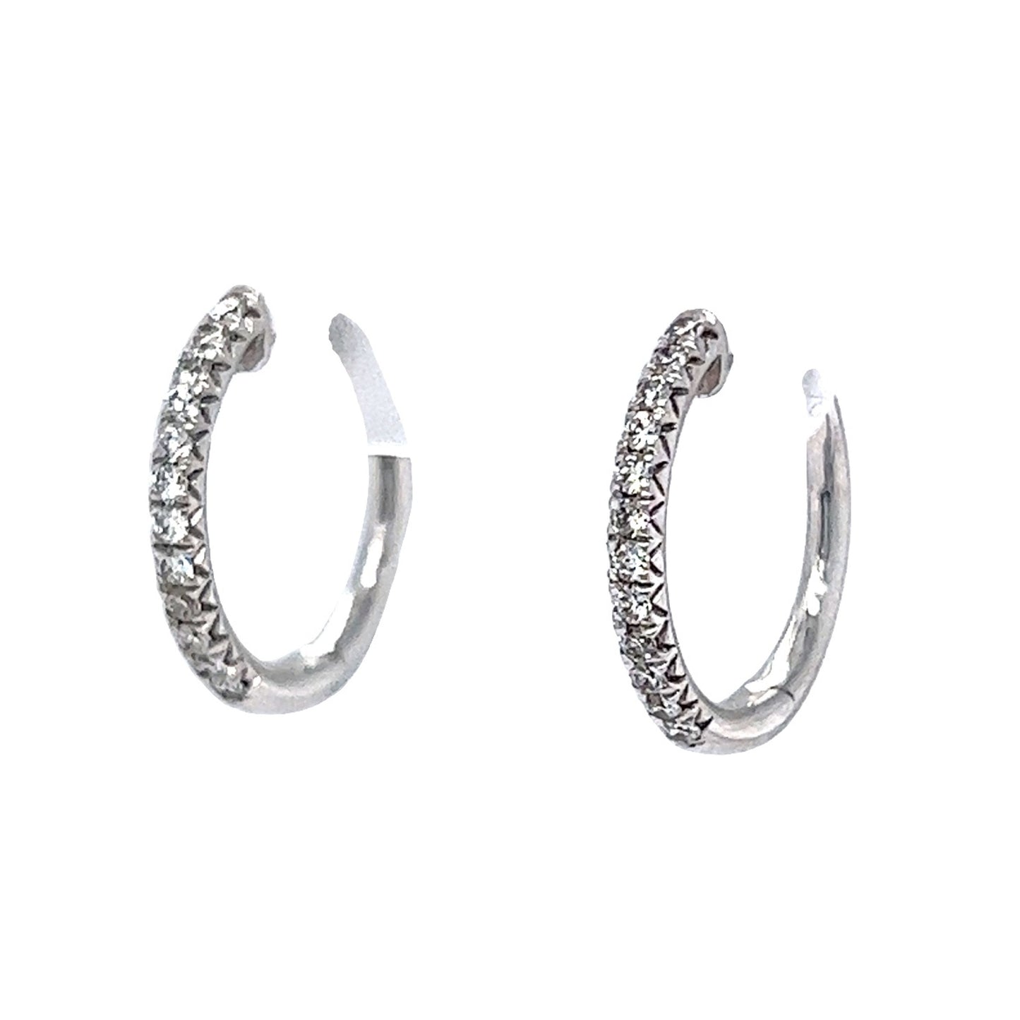 .20 Diamond Hoop Earrings in 14k White Gold