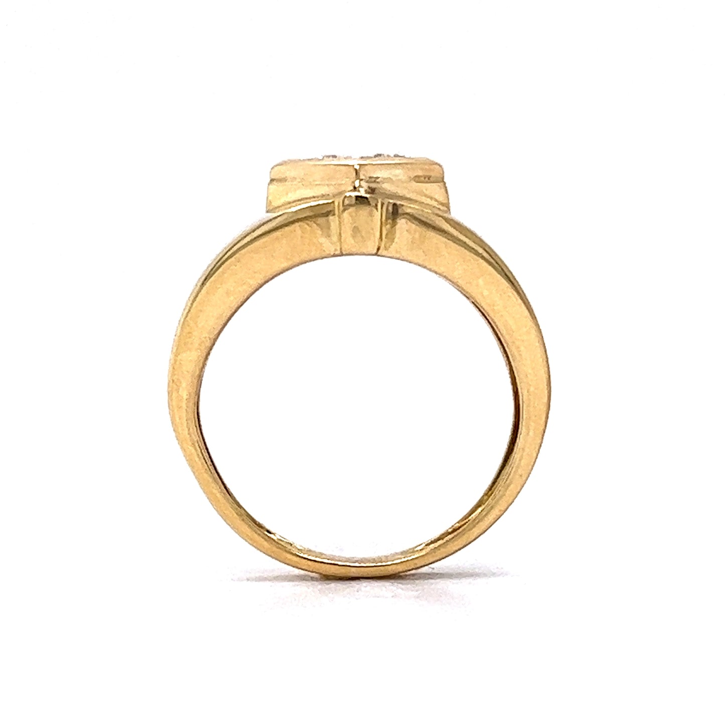 1.05 Diamond Bezel Right Hand Ring in 14k Yellow Gold