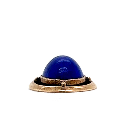 2.24 Vintage Victorian Lapis Lazuli Pendant in 14k Yellow Gold