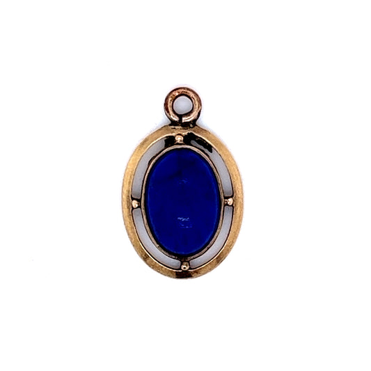 2.24 Vintage Victorian Lapis Lazuli Pendant in 14k Yellow Gold