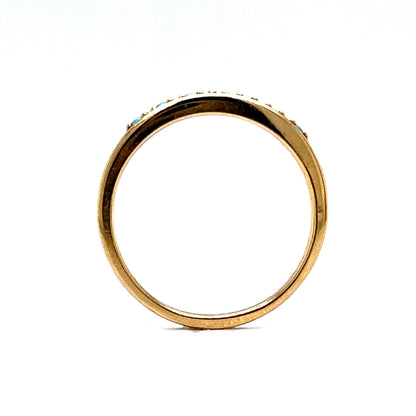 Diamond & Turquoise Stacking Ring in 14k Yellow Gold