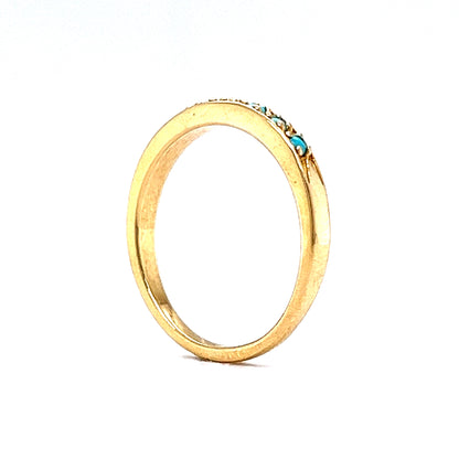 Diamond & Turquoise Stacking Ring in 14k Yellow Gold