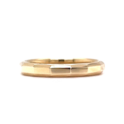 Classic Geometric Wedding Band in 14k Yellow Gold