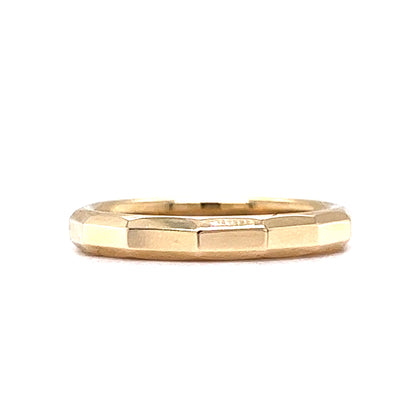 Classic Geometric Wedding Band in 14k Yellow Gold