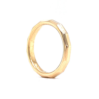 Classic Geometric Wedding Band in 14k Yellow Gold