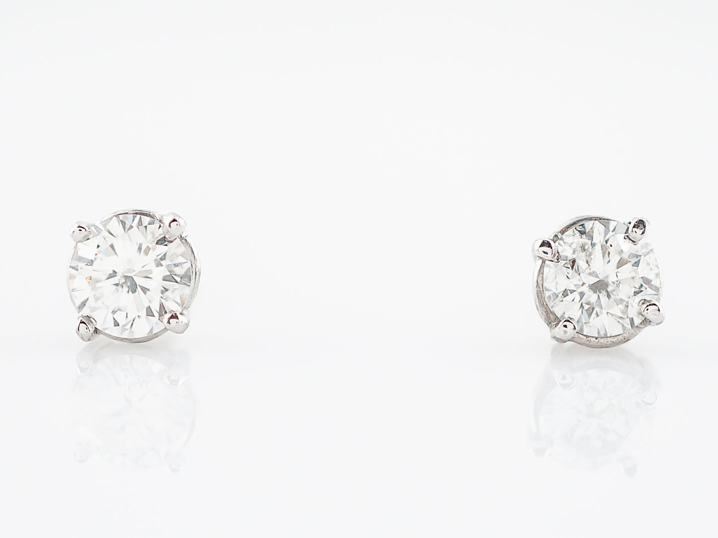 Earrings Studs Modern .71 Round Brilliant Cut Diamonds in 14k White Gold