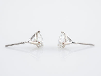 Earrings Modern 1.43 Round Brilliant Cut Diamonds in 14k White Gold