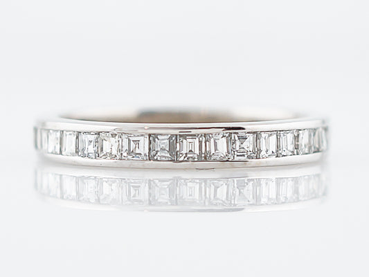 Wedding Band Modern .64 Square & Emerald Cut Diamonds in 14K White Gold