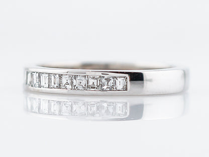 Wedding Band Modern .64 Square & Emerald Cut Diamonds in 14K White Gold