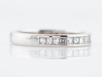 Wedding Band Modern .64 Square & Emerald Cut Diamonds in 14K White Gold