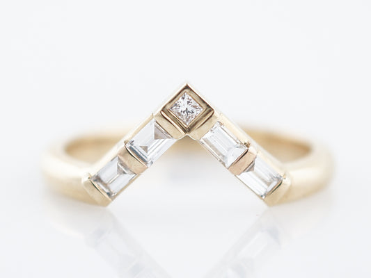 Wedding Band Modern .39 Baguette & Square Cut Diamonds in 14K Yellow Gold