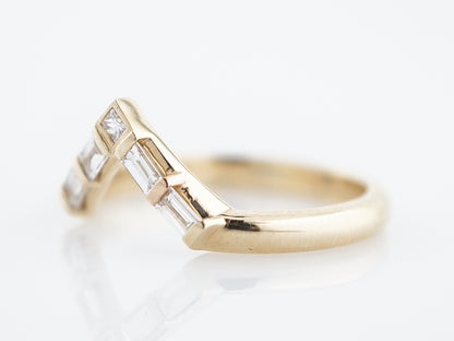 Wedding Band Modern .39 Baguette & Square Cut Diamonds in 14K Yellow Gold