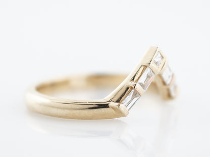 Wedding Band Modern .39 Baguette & Square Cut Diamonds in 14K Yellow Gold