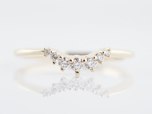 Wedding Band Modern .12 Round Brilliant Cut Diamonds in 14K Yellow Gold