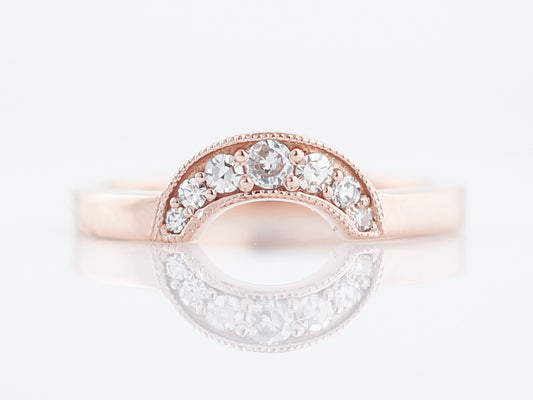 Wedding Band Modern .13 Round Brilliant Cut Diamonds in 14K Rose Gold