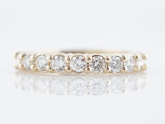 Wedding Band Modern .81 Round Brilliant Cut Diamonds in 14K Yellow Gold