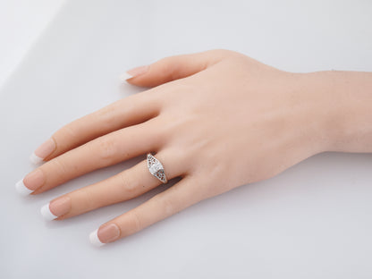 Engagement Ring Modern .71 Oval Cut Diamond in 14k White Gold