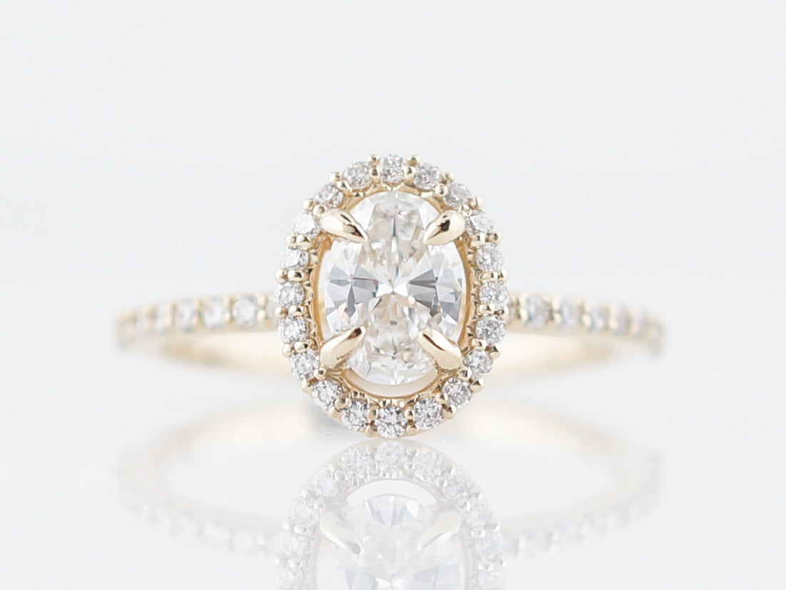 Engagement Ring Modern .56 Round Brilliant Diamond in 14k Yellow Gold