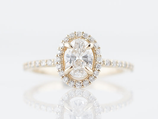 Engagement Ring Modern .56 Round Brilliant Diamond in 14k Yellow Gold