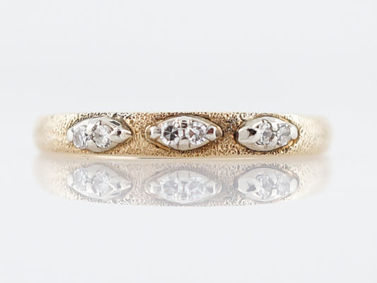 Vintage Wedding Band Mid-Century .09 Single Cut Diamonds in 14K Yellow Gold
