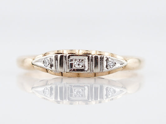 Vintage Wedding Band Mid Century .02 Single Cut Diamonds in 14K Yellow Gold