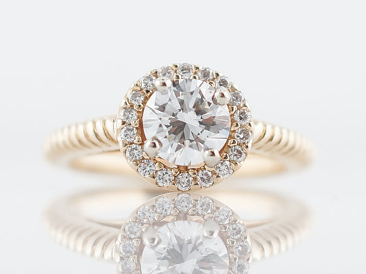 Engagement Ring Modern .70 Round Brilliant Cut Diamonds in 14K Yellow Gold