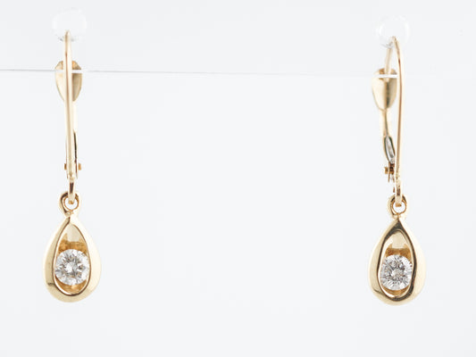 Earrings Modern .24 Round Brilliant Cut Diamond in 14k Yellow Gold