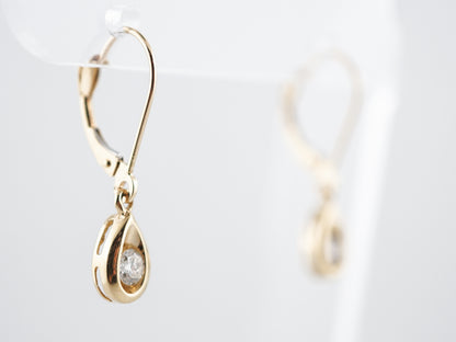 Earrings Modern .24 Round Brilliant Cut Diamond in 14k Yellow Gold