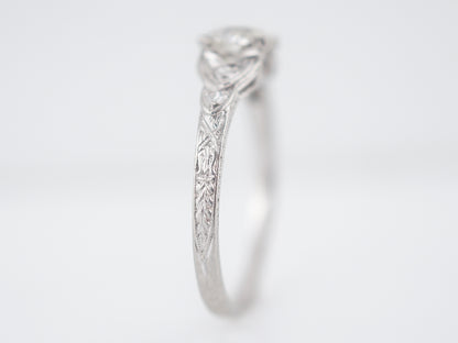 Antique Engagement Ring Art Deco GIA .64 Old European Cut Diamond in Platinum
