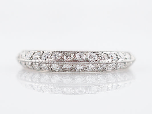 Wedding Band Modern .84 Round Brilliant Cut Diamonds in 14K White Gold